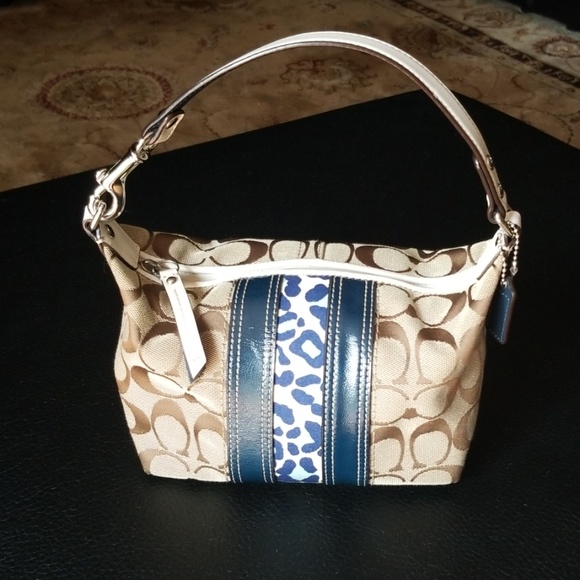 Coach Handbags - Coach purse tan with blue and white accents